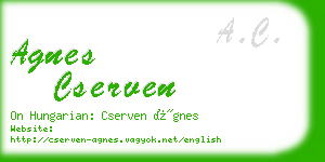 agnes cserven business card